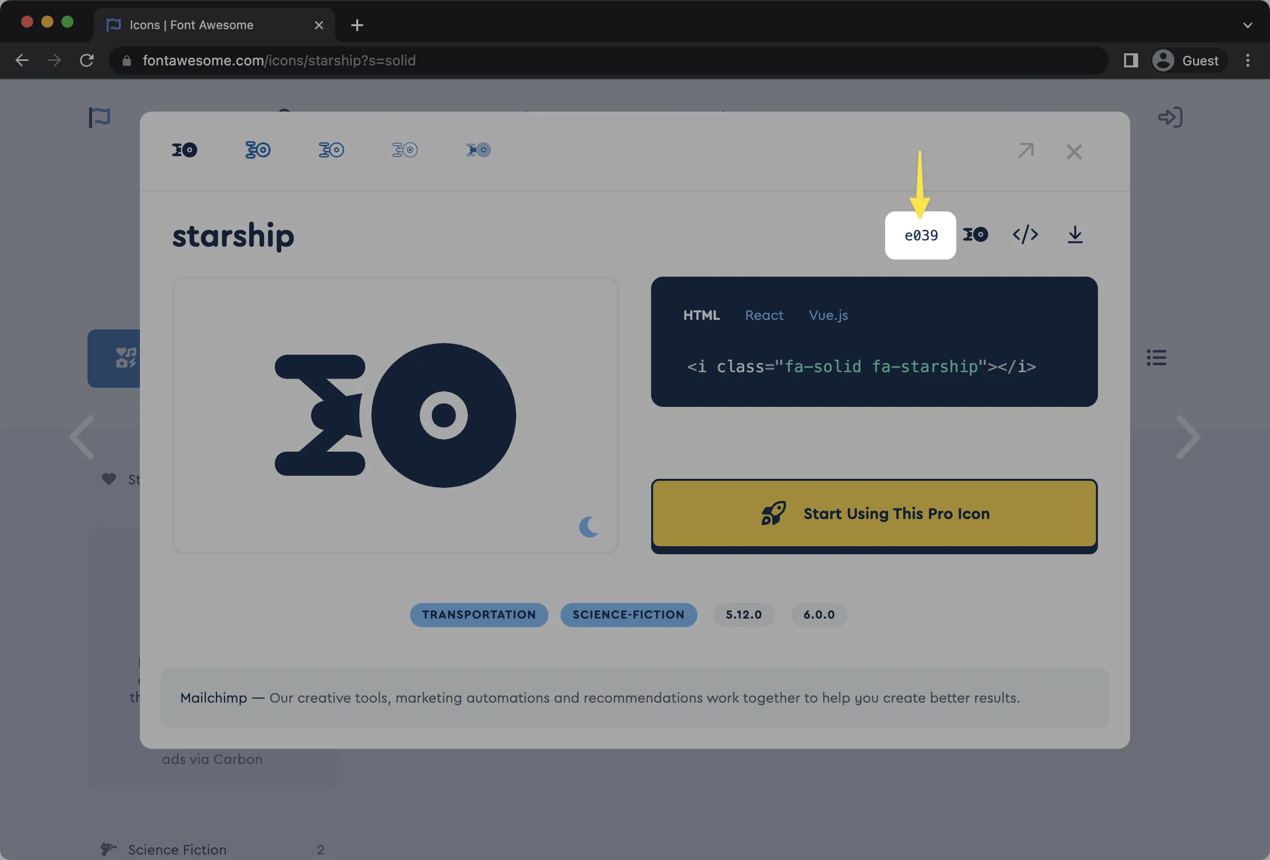 Font Awesome 6 installed and being activated in Font Explorer X on Mac OS X